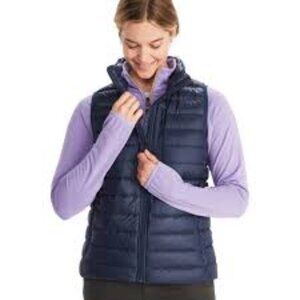 Marmot Blue Goose Down Puffer Vest Women Size S